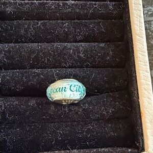 Pandora Silver and Teal Charm Ocean City